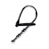 Серебристый уретральный плаг-бусины TOYFA Metal с мягким фиксириющим кольцом - ToyFa - купить с доставкой в Перми