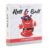 Стимулирующий презерватив-насадка Roll   Ball Strawberry - Sitabella - купить с доставкой в Перми