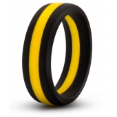 Черно-желтое силиконовое эрекционное кольцо Silicone Go Pro Cock Ring - Blush Novelties - в Перми купить с доставкой