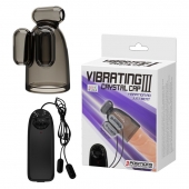 Дымчатая насадка-мастурбатор с вибрацией Vibrating Crystal Cap III - Baile - в Перми купить с доставкой