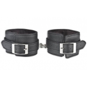 Черные фиксаторы для ног на цепи с мехом внутри - Lux Fetish - купить с доставкой в Перми