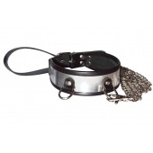 Стильный ошейник с металлическим блеском и поводком - Sitabella - купить с доставкой в Перми