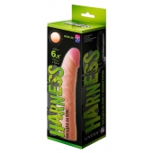 Телесная изогнутая насадка на Harness с коннектором GREEN LINE - 18 см. - LOVETOY (А-Полимер) - купить с доставкой в Перми
