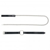 Черный поводок и чокер с кольцом Rada - Rebelts - купить с доставкой в Перми