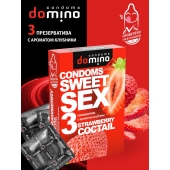 Презервативы для орального секса DOMINO Sweet Sex с ароматом клубничного коктейля  - 3 шт. - Domino - купить с доставкой в Перми