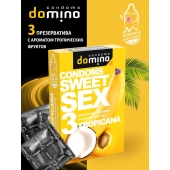 Презервативы для орального секса DOMINO Sweet Sex с ароматом тропических фруктов - 3 шт. - Domino - купить с доставкой в Перми