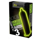 Презервативы DOMINO Neon Green со светящимся в темноте кончиком - 3 шт. - Domino - купить с доставкой в Перми