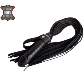 Черная плеть  Ковбой  с ручкой-фаллосом - 55 см. - Sitabella - купить с доставкой в Перми