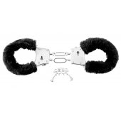Меховые чёрные наручники Beginner s Furry Cuffs - Pipedream - купить с доставкой в Перми