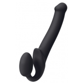 Черный безремневой страпон Silicone Bendable Strap-On M - Strap-on-me - купить с доставкой в Перми