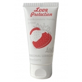 Лубрикант на водной основе с ароматом малины Love Protection Strawberry - 50 мл. - Lola Games - купить с доставкой в Перми