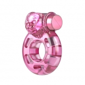 Розовое эрекционное кольцо с вибрацией Pink Bear - Baile - в Перми купить с доставкой