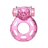 Розовое эрекционное кольцо с вибрацией Pink Bear - Baile - в Перми купить с доставкой