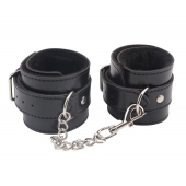 Черные оковы на ноги Obey Me Leather Ankle Cuffs - Chisa - купить с доставкой в Перми