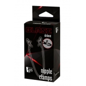Черные зажимы на соски на цепочке BLAZE DELUXE NIPPLE CLAMPS - Dream Toys - купить с доставкой в Перми