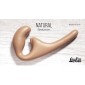 Бежевый безремневой страпон Seduction - 20,5 см. - Lola Games - купить с доставкой в Перми
