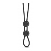 Черное двойное эрекционное лассо Silicone Double Loop Cock Ring - Blush Novelties - в Перми купить с доставкой