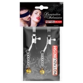 Оригинальные зажимы на соски с желтыми шариками - Notabu - купить с доставкой в Перми