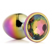 Голографическая анальная втулка с радужным кристаллом - 7,1 см. - Dream Toys - купить с доставкой в Перми