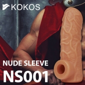 Телесная открытая насадка-реалистик с подхватом мошонки Nude Sleeve L - 14 см. - KOKOS - в Перми купить с доставкой