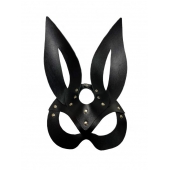 Черная кожаная маска зайки Miss Bunny - БДСМ Арсенал - купить с доставкой в Перми