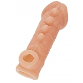 Телесная закрытая насадка с шишечками Cock Sleeve Size S - 13,8 см. - KOKOS - в Перми купить с доставкой