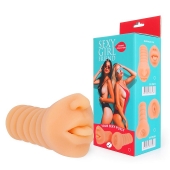 Телесный мастурбатор-ротик с высунутым язычком - Bior toys - в Перми купить с доставкой