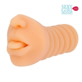 Телесный мастурбатор-ротик с высунутым язычком - Bior toys - в Перми купить с доставкой