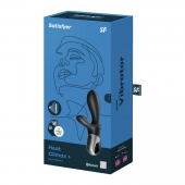 Черный анальный вибратор Heat Climax+ с функцией нагрева - 20,6 см. - Satisfyer - в Перми купить с доставкой