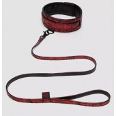 Стильный ошейник с поводком Reversible Faux Leather Collar and Lead - Fifty Shades of Grey - купить с доставкой в Перми