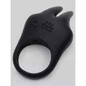 Черное эрекционное виброкольцо Sensation Rechargeable Vibrating Rabbit Love Ring - Fifty Shades of Grey - в Перми купить с доставкой