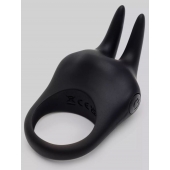 Черное эрекционное виброкольцо Sensation Rechargeable Vibrating Rabbit Love Ring - Fifty Shades of Grey - в Перми купить с доставкой