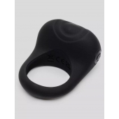 Черное эрекционное виброкольцо Sensation Rechargeable Vibrating Love Ring - Fifty Shades of Grey - в Перми купить с доставкой