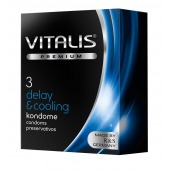Презервативы VITALIS PREMIUM delay   cooling с охлаждающим эффектом - 3 шт. - Vitalis - купить с доставкой в Перми