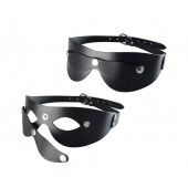 Черная кожаная маска  Новичок - Sitabella - купить с доставкой в Перми