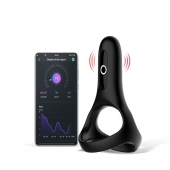 Черное виброкольцо Magic Motion Rise с подхватом мошонки - Magic Motion - в Перми купить с доставкой