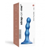 Голубая насадка Strap-On-Me Dildo Plug Balls size S - Strap-on-me - купить с доставкой в Перми