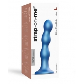 Голубая насадка Strap-On-Me Dildo Plug Balls size L - Strap-on-me - купить с доставкой в Перми