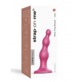 Розовая насадка Strap-On-Me Dildo Plug Beads size S - Strap-on-me - купить с доставкой в Перми