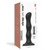Черная насадка Strap-On-Me Dildo Geisha Balls size M - Strap-on-me - купить с доставкой в Перми