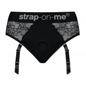 Черные трусики для насадок Diva Lingerie Harness - size L - Strap-on-me - купить с доставкой в Перми