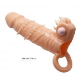 Телесная удлиняющая вибронасадка Penis Sleeve Connor - 17 см. - Baile - в Перми купить с доставкой