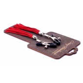 Металлические зажимы на соски с красными замшевыми кисточками - Crazy Handmade - купить с доставкой в Перми