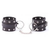 Черные кожаные оковы с люверсами - Crazy Handmade - купить с доставкой в Перми