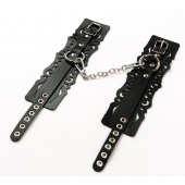 Узорчатые кожаные оковы с регулируемыми ремешками - Crazy Handmade - купить с доставкой в Перми