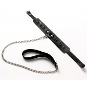 Черный ошейник с шипами и поводком - Crazy Handmade - купить с доставкой в Перми