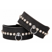 Черные поножи Diamond Studded Ankle Cuffs - Shots Media BV - купить с доставкой в Перми