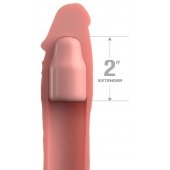 Телесная насадка-удлинитель 2 Inch Silicone X-tension with Strap - 20,3 см. - Pipedream - в Перми купить с доставкой