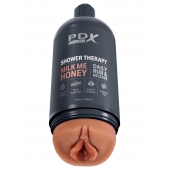 Мастурбатор-вагина цвета карамели Shower Therapy Milk Me Honey - Pipedream - в Перми купить с доставкой