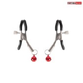 Серебристые зажимы на соски с шариками - Notabu - купить с доставкой в Перми